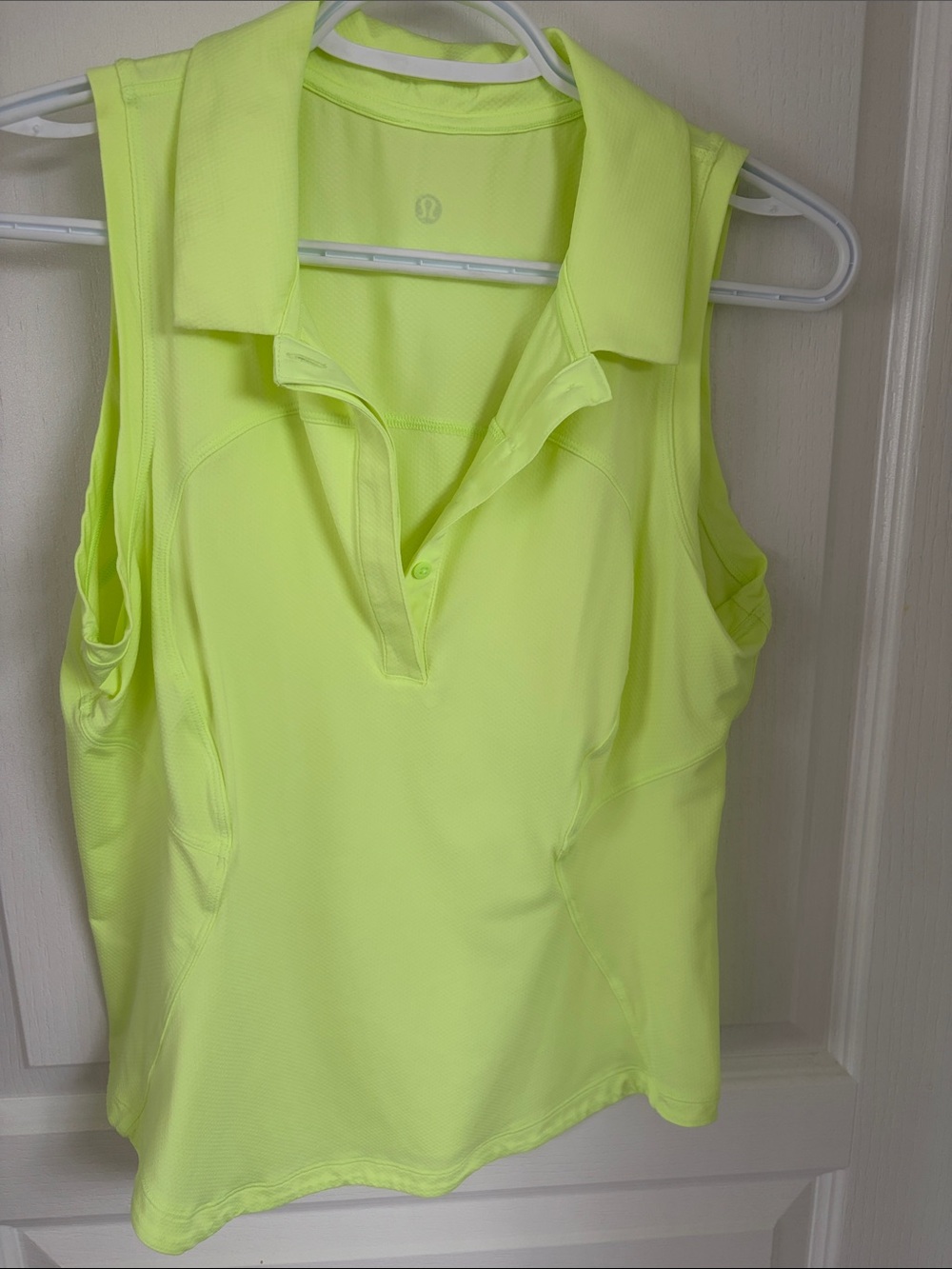 lululemon athletica Neon Yellow Sleeveless Polo Tank Top
